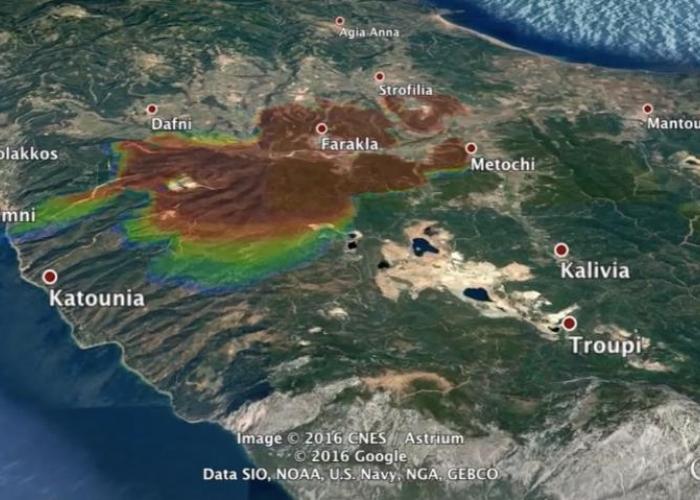 FLogA tool for simulation and geo-animation of wildfires